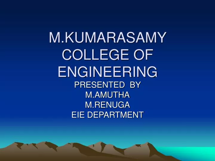 m kumarasamy college of engineering