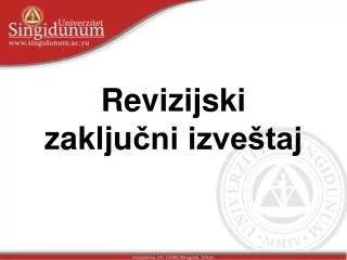 revizijski zaklju ni izve taj