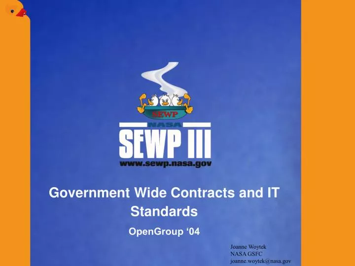 government wide contracts and it standards opengroup 04