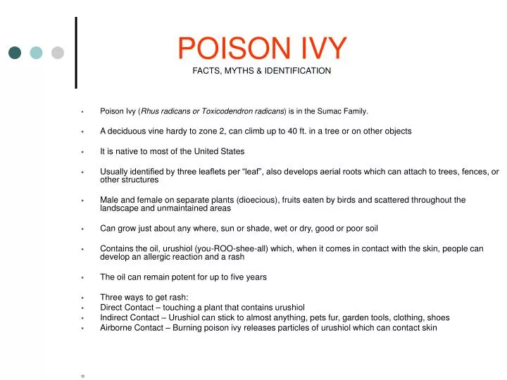 poison ivy facts myths identification