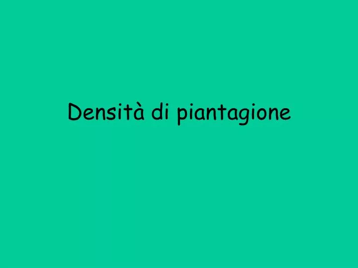 densit di piantagione