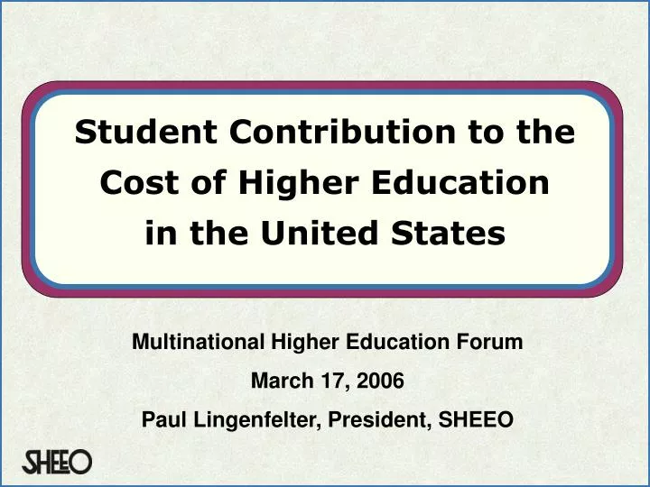 student contribution to the cost of higher education in the united states