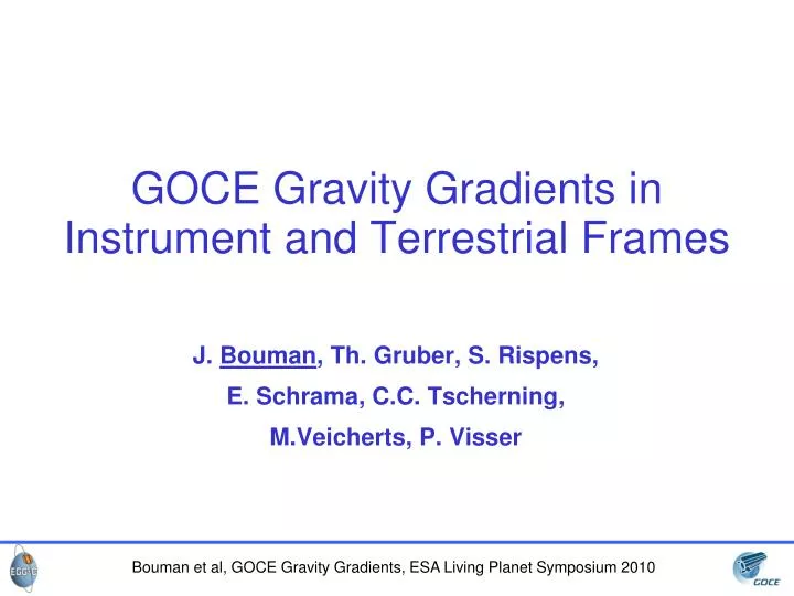 goce gravity gradients in instrument and terrestrial frames