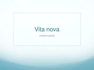 vita nova