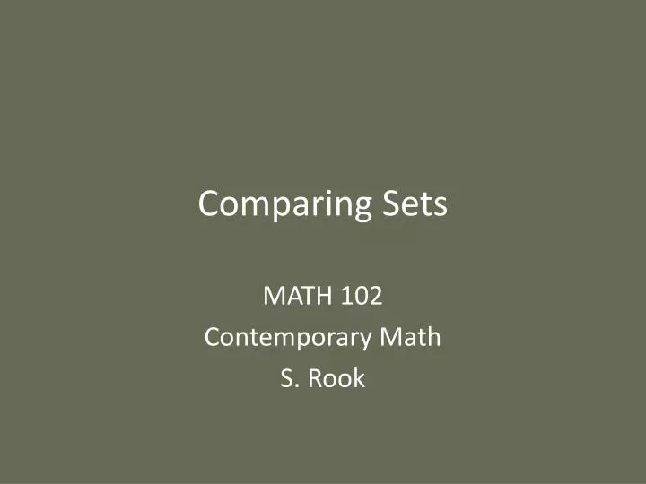 comparing sets