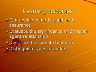 Learning outcomes