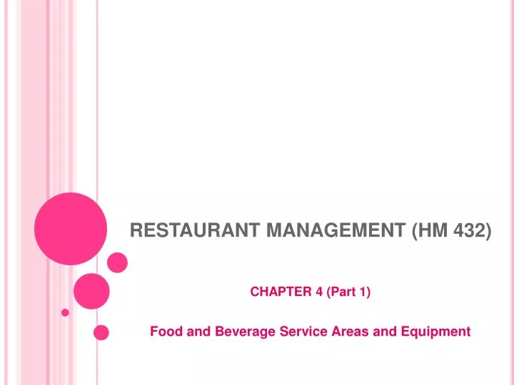 restaurant management hm 432
