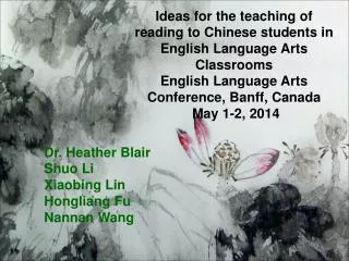 Dr. Heather Blair Shuo Li Xiaobing Lin Hongliang Fu Nannan Wang