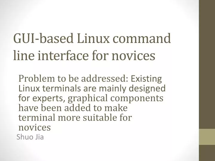 gui based linux command line interface for novices