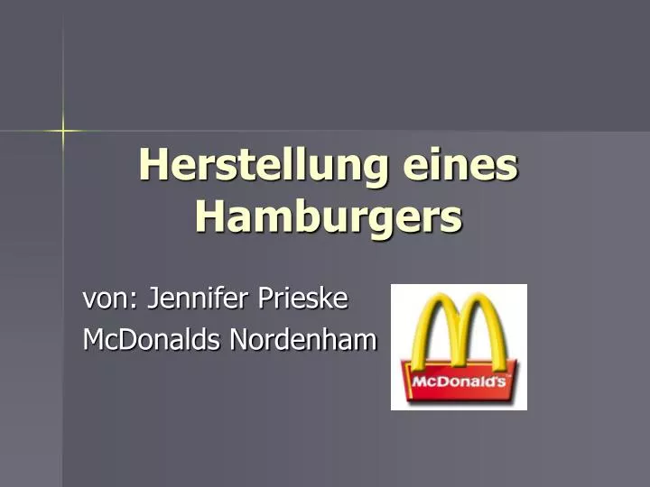 herstellung eines hamburgers