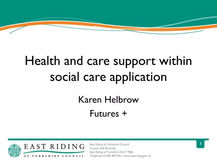 health and care support within social care application