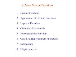 18. More Special Functions