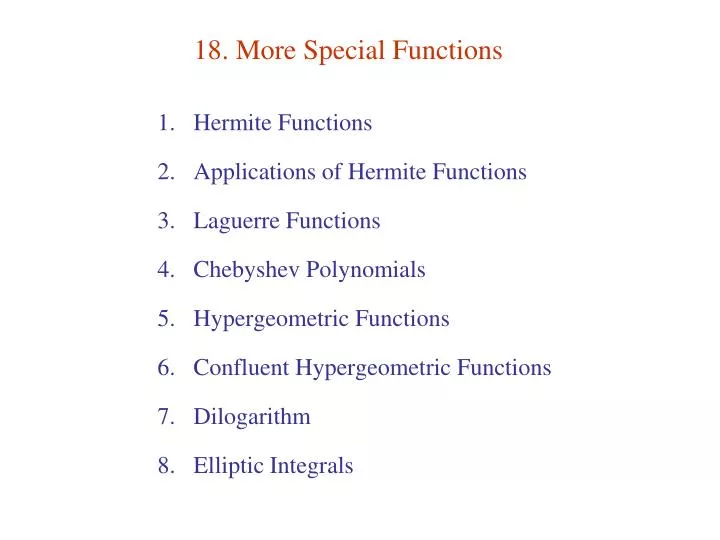 18 more special functions