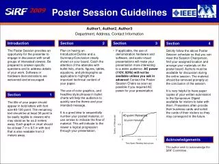 Poster Session Guidelines