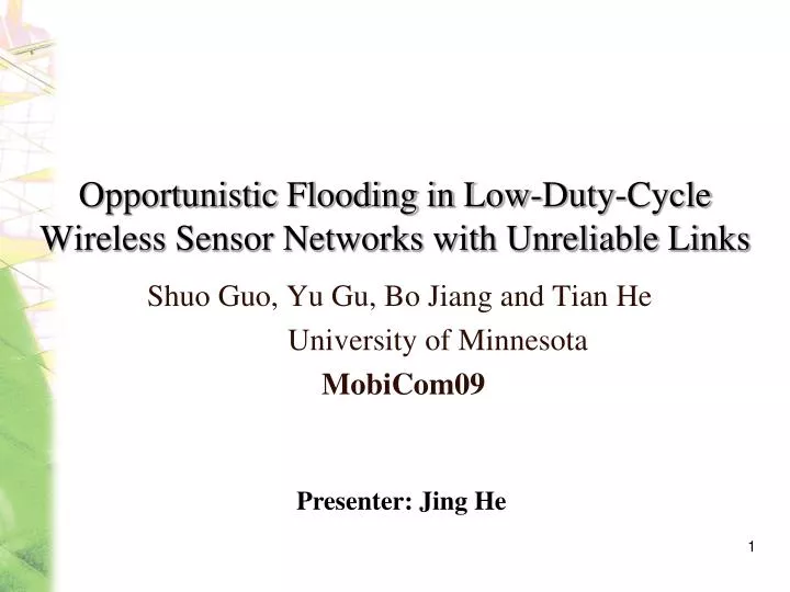opportunistic flooding in low duty cycle wireless sensor networks with unreliable links