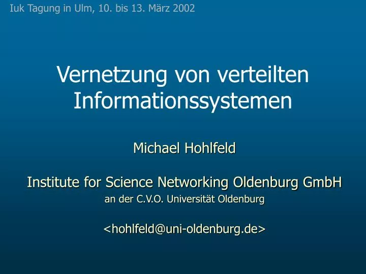 vernetzung von verteilten informationssystemen