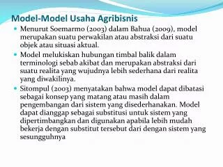 model model usaha agribisnis