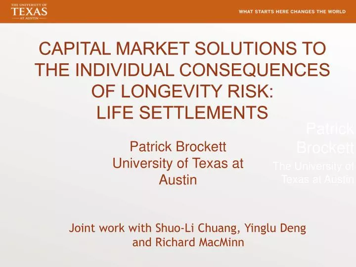 capital market solutions to the individual consequences of longevity risk life settlements