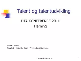 talent og talentudvikling