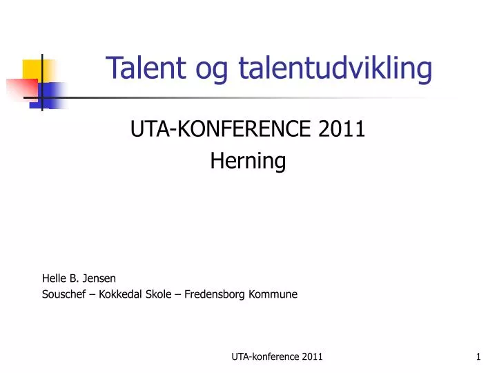 talent og talentudvikling