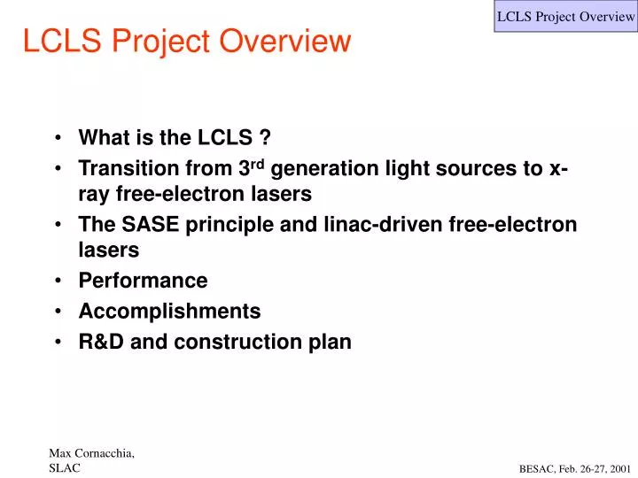 lcls project overview