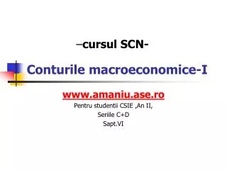 conturile macroeconomice i