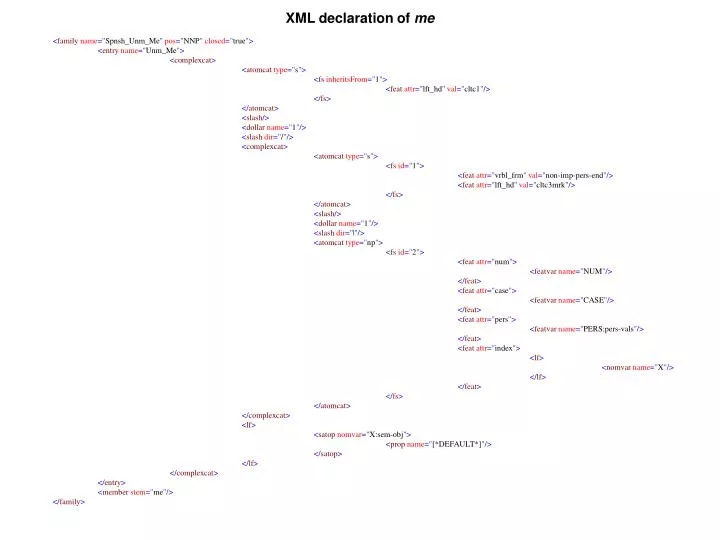 xml declaration of me