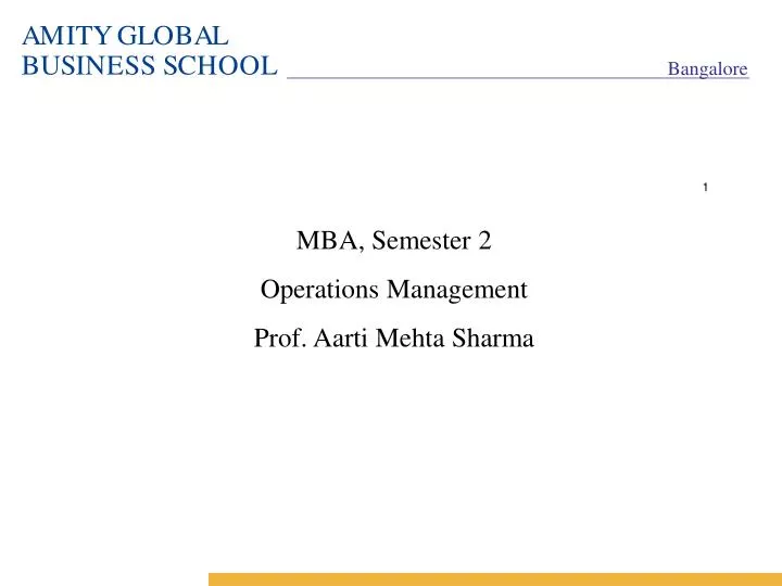 mba semester 2 operations management prof aarti mehta sharma