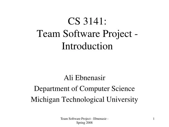 cs 3141 team software project introduction