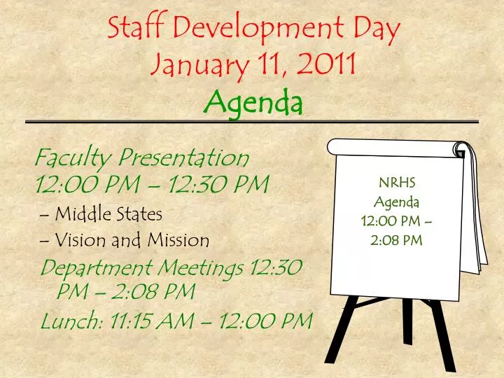 staff development day january 11 2011 agenda