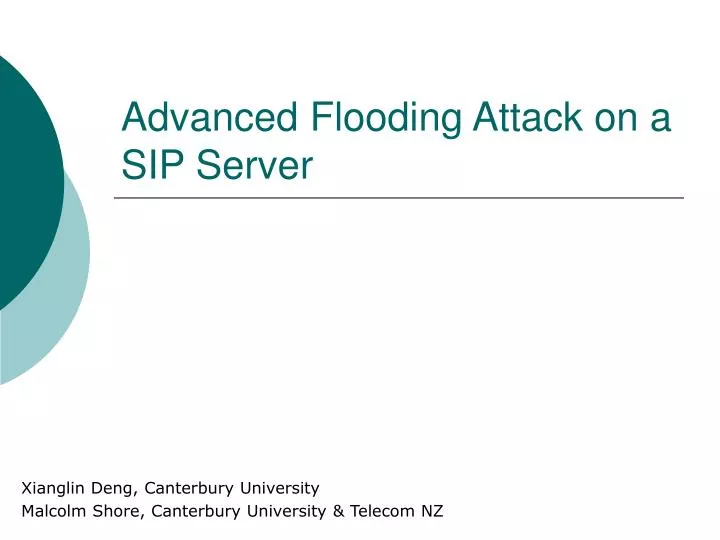 advanced flooding attack on a sip server