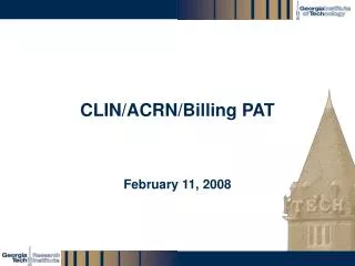 CLIN/ACRN/Billing PAT