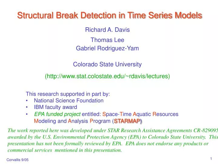 structural break detection in time series models
