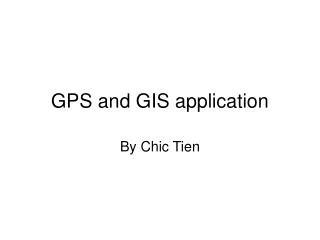 GPS and GIS application