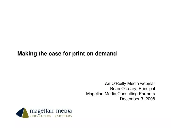 making the case for print on demand