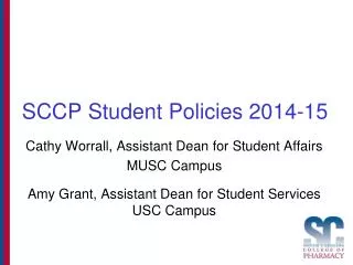 SCCP Student Policies 2014-15