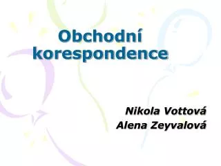 obchodn korespondence