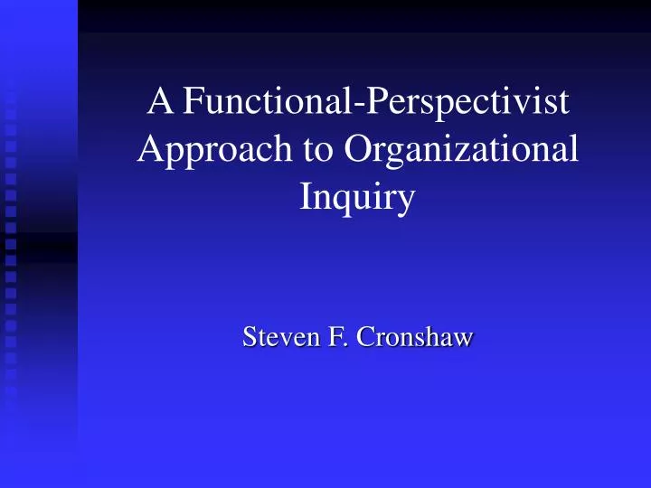 a functional perspectivist approach to organizational inquiry