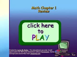 Math Chapter 1 Review