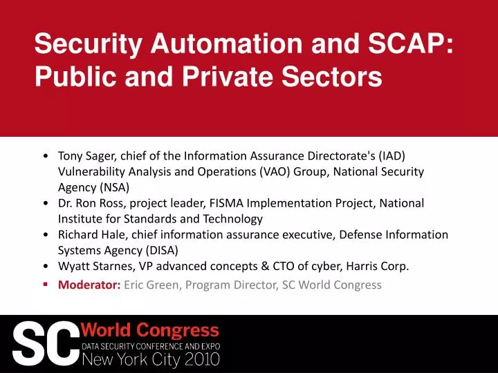 security automation and scap public and private sectors