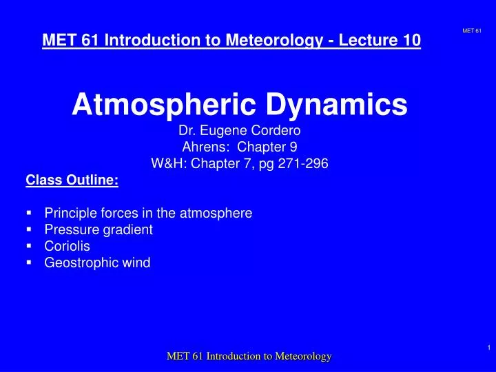 met 61 introduction to meteorology lecture 10