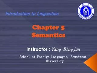 Chapter 5 Semantics