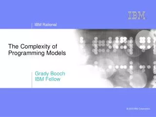The Complexity of Programming Models