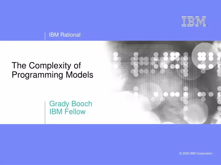 the complexity of programming models