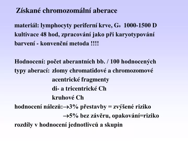 z skan chromozom ln aberace