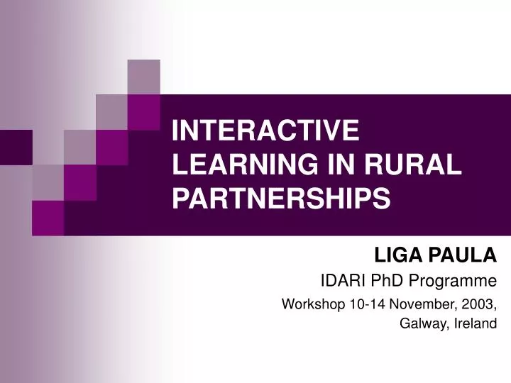 interactive learning in rural partnerships