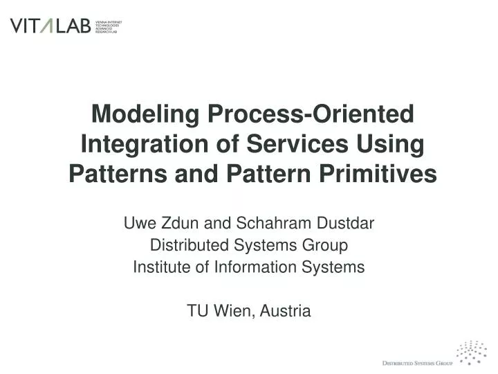 modeling process oriented integration of services using patterns and pattern primitives