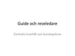 guide och reseledare