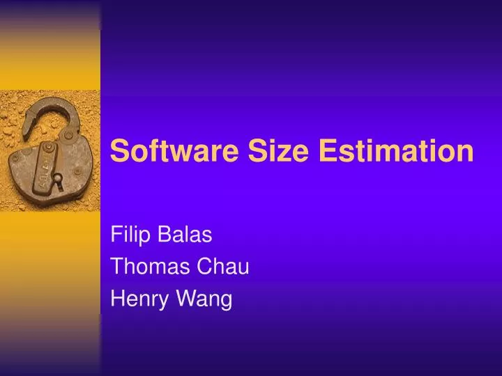 software size estimation