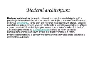 modern architektura